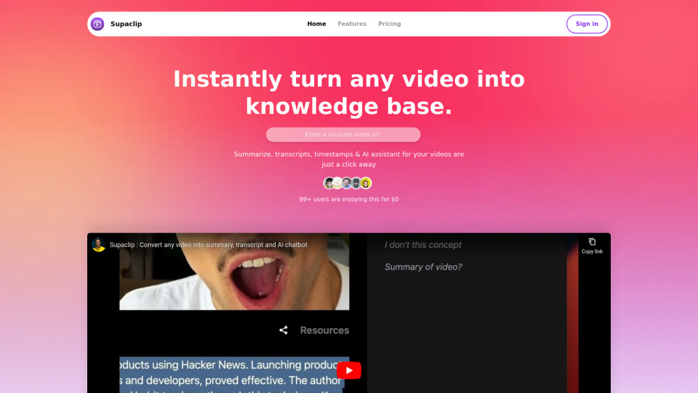 Supaclips: Video Transformation & Website Creation with AI