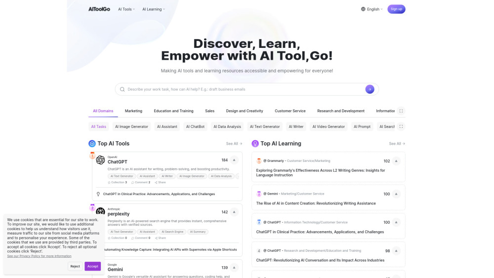 AIToolGo: AI Tool & Learning Resource Discovery Platform