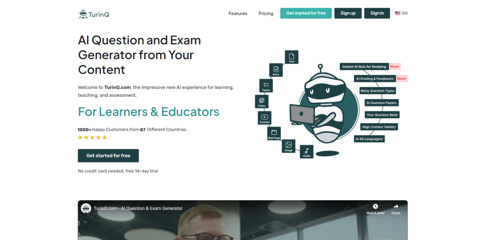 Turinq.com AI Question and Exam Generator: AI-Powered Tool for Content-Based Q&A