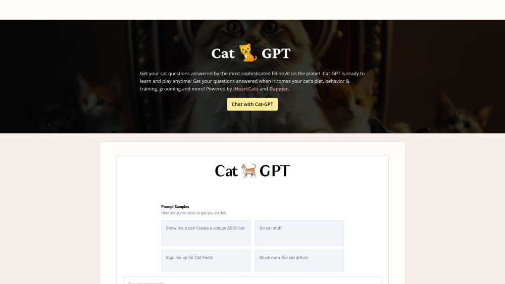 Cat-GPT: AI Tool for All Your Cat-Related Questions