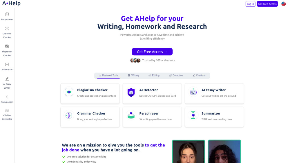 AHelp: AI Tools for Writing Efficiency and Academic Excellence