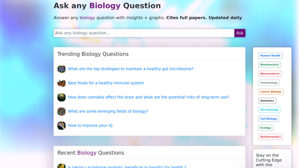 bioloGPT: Interactive Biology Q&A Platform with Insights