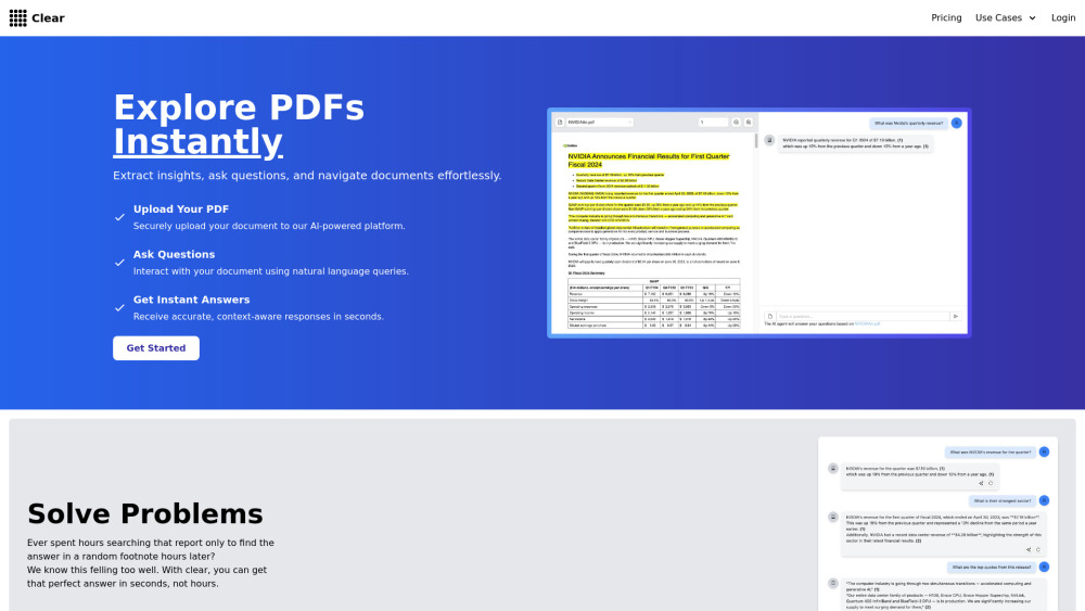 Clear: Explore PDFs: Extract Insights, Ask Questions, and Navigate Documents Effortlessly