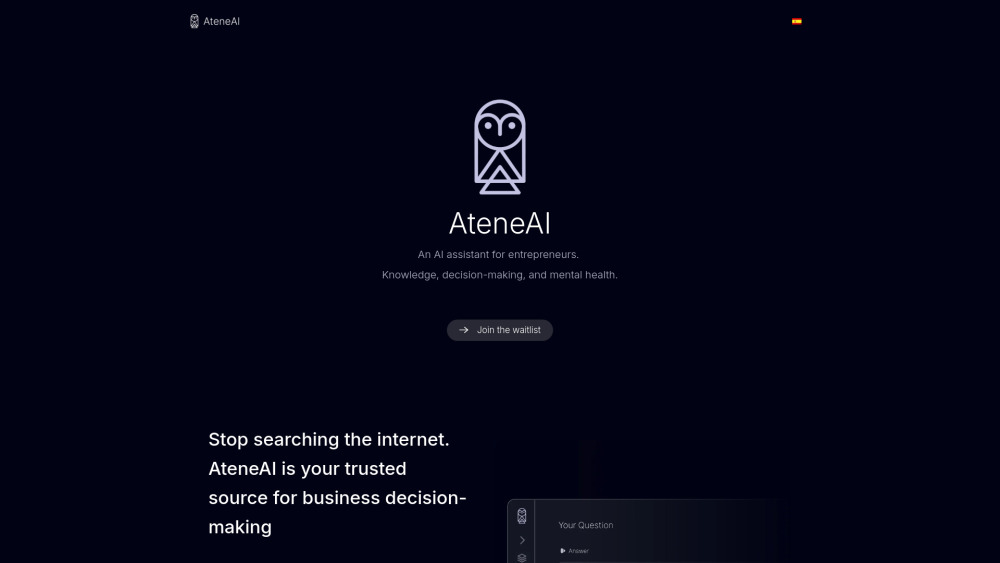 AteneAI: AI Assistant for Entrepreneurial Decision-Making and Mental Well-Being