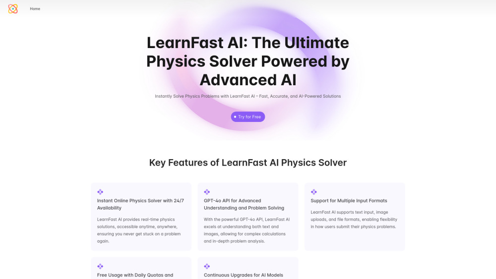 LearnFast AI : AI Physics Solver for Instant, Accurate Solutions