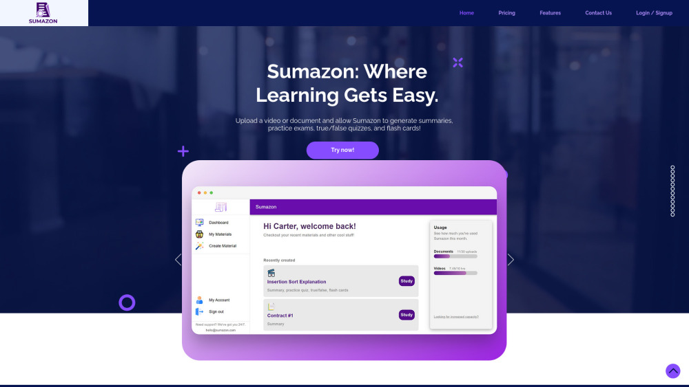 Sumazon: Study Material Summarizer & Quiz Generator