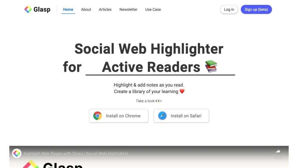 Glasp: Organize & Share Web Highlights