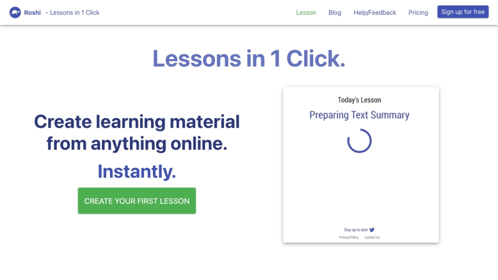 Roshi - Lessons in 1 Click : Use cases, Pricing,  Reviews, Core features, alternatives