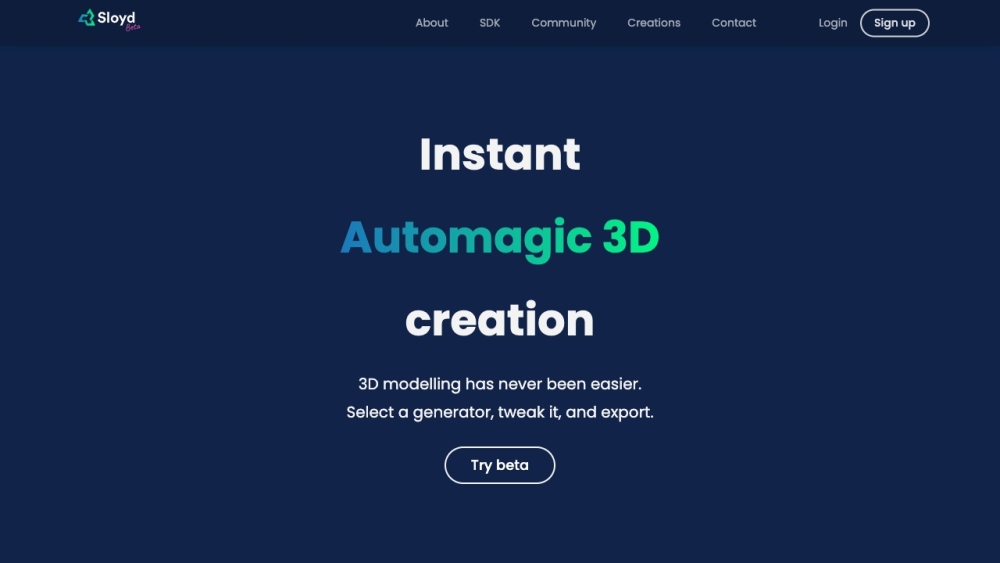 Sloyd - Generate 3D. Fast. : Use cases, Pricing,  Reviews, Core features, alternatives