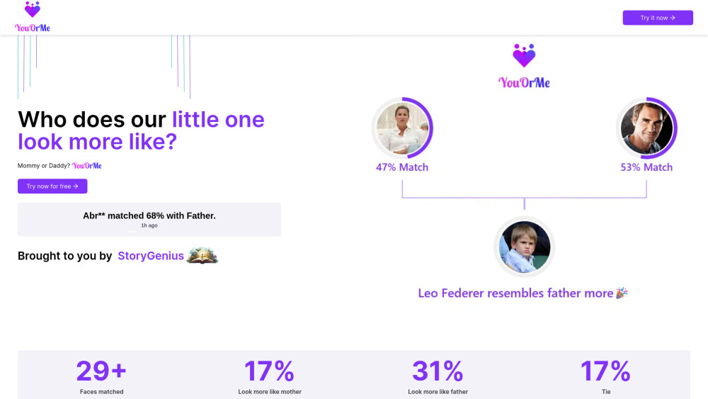 You or Me App: Fun Facial Recognition, Analyze Parent Resemblance