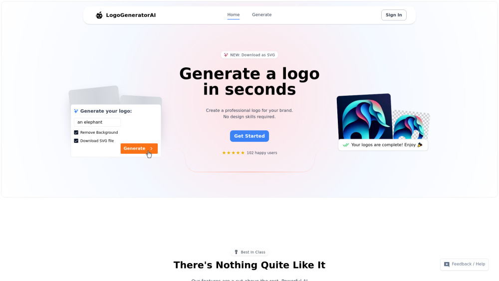 LogoGeneratorAI : AI Logos, Affordable Pricing, Top Reviews, Unique Features