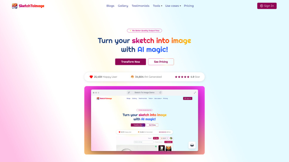 SketchToImage : AI Art Conversion, Pricing, Reviews, Features, Alternatives