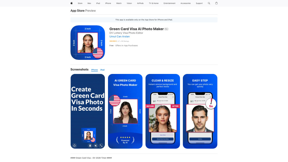 GreenCard Photo Maker : Perfect Visa Photos, Easy App, Pricing