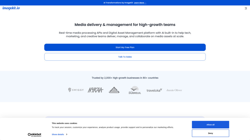 ImageKit.io : Real-time APIs, Media Processing, Asset Management