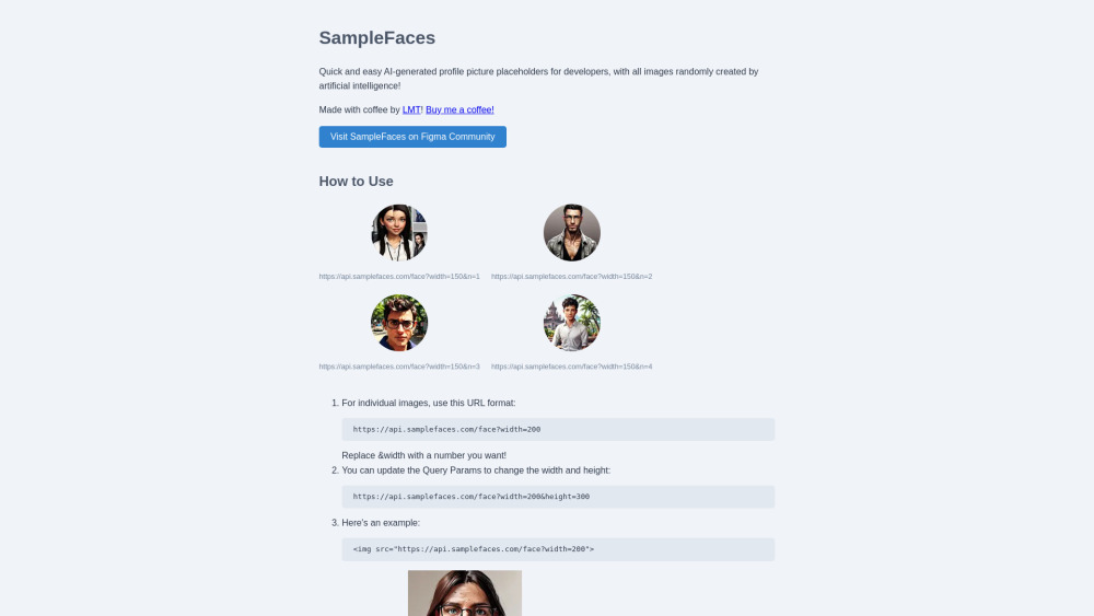 SampleFaces : Free AI Avatars, Use Cases, Pricing, Reviews