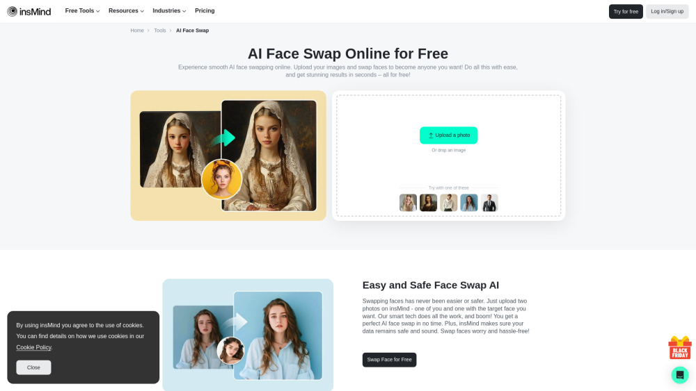 insMind AI Face Swap : Free Tool, Pricing, Reviews, Features, Alternatives