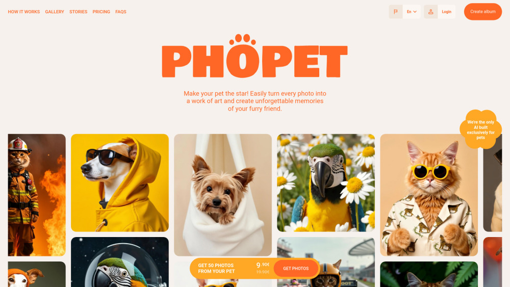 Phopet : AI-Powered Pet Photo Enhancement With Affordable Pricing