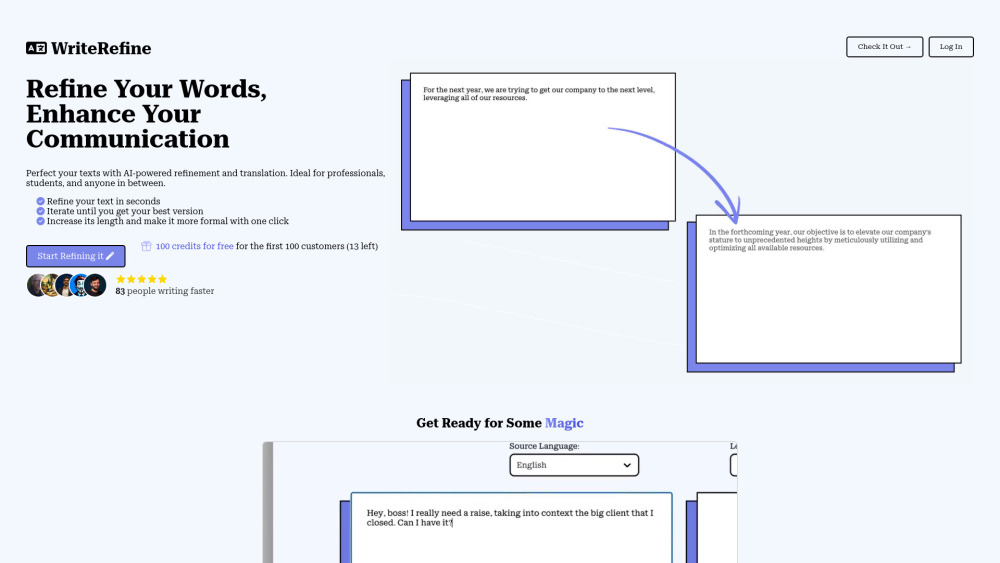 WriteRefine : AI Text Refinement, Translation, Use Cases & More