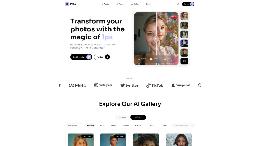 1PX.AI : AI Photos & Avatars, Use Cases, Pricing, Reviews