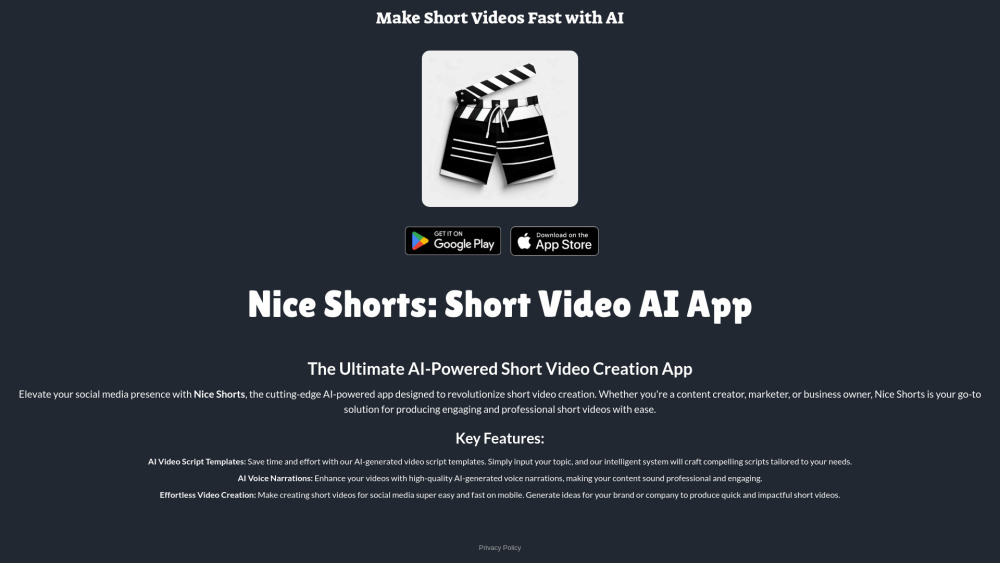 Nice Shorts: AI-Powered Short Video Creation Made Easy