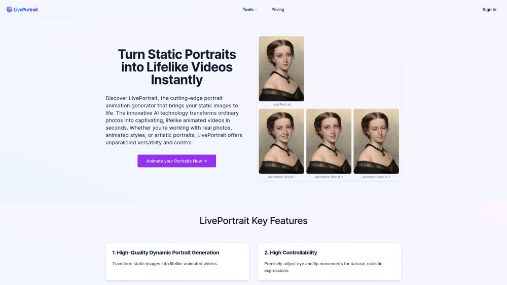 LivePortrait : AI Animation, Talking Videos, Pricing, Reviews, Alternatives