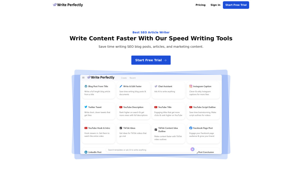 Write Perfectly : AI Writing, Pricing, Reviews, Features, Alternatives