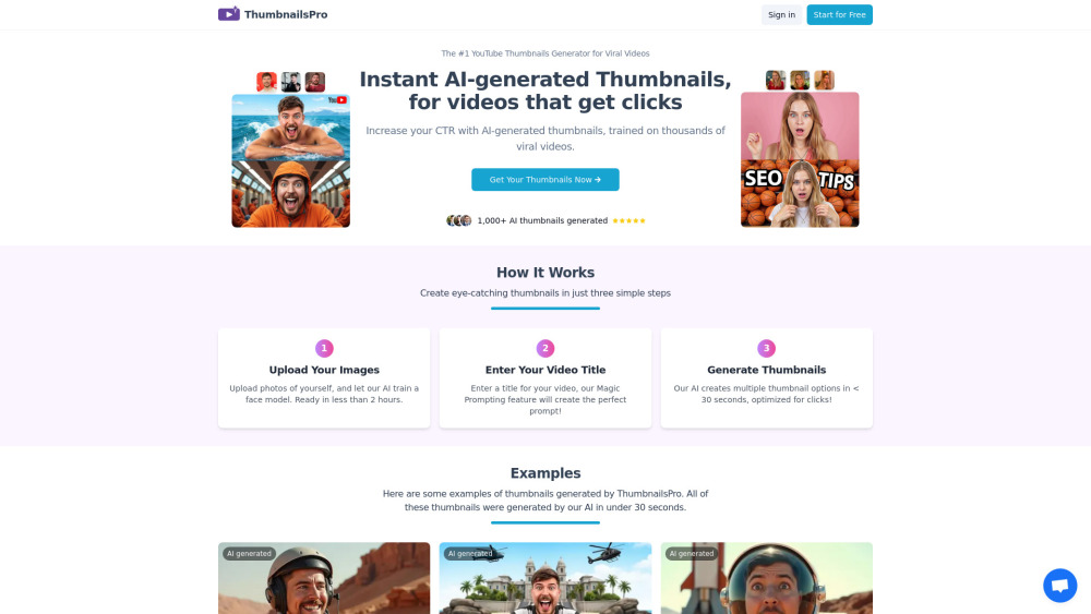 ThumbnailsPro : AI Thumbnail Generator, Pricing, Reviews, Alternatives