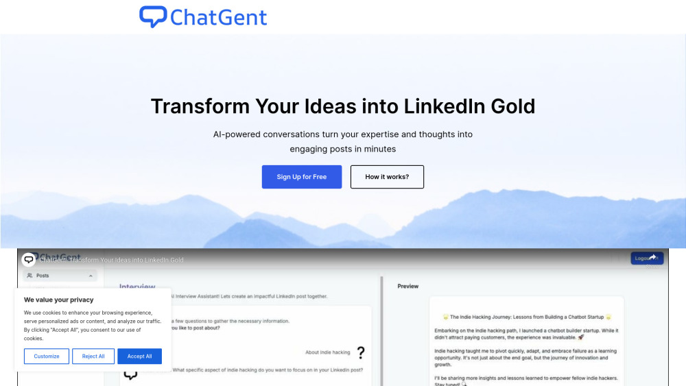 ChatGent: LinkedIn Growth, AI Posts, Pricing & Features
