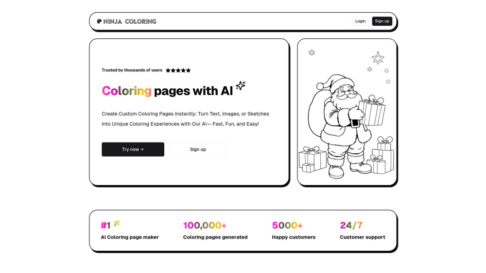 NinjaColoring : AI-Generated Coloring Pages for Kids, Artists, Educators