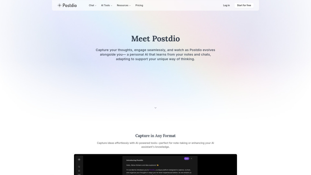 Postdio: AI Assistant for Thought Capture & Workflow Streamlining