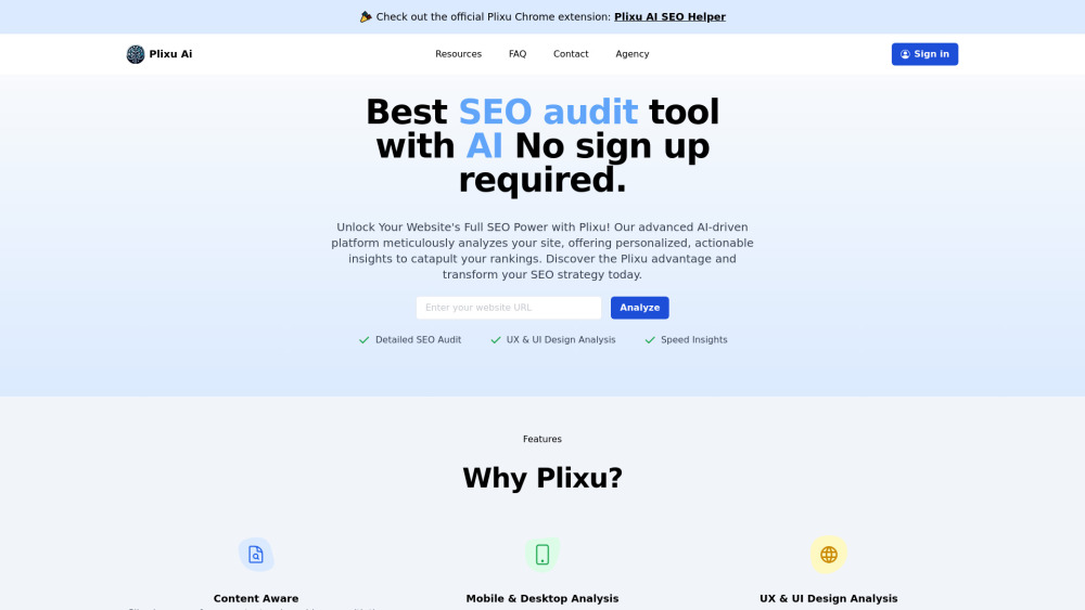 Plixu.com : AI SEO Audit, Use Cases, Pricing, Reviews