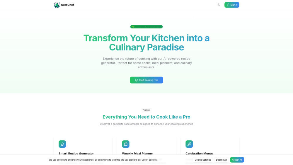 OctoChef : AI Meal Planning, Recipes, Pricing, Reviews, Features