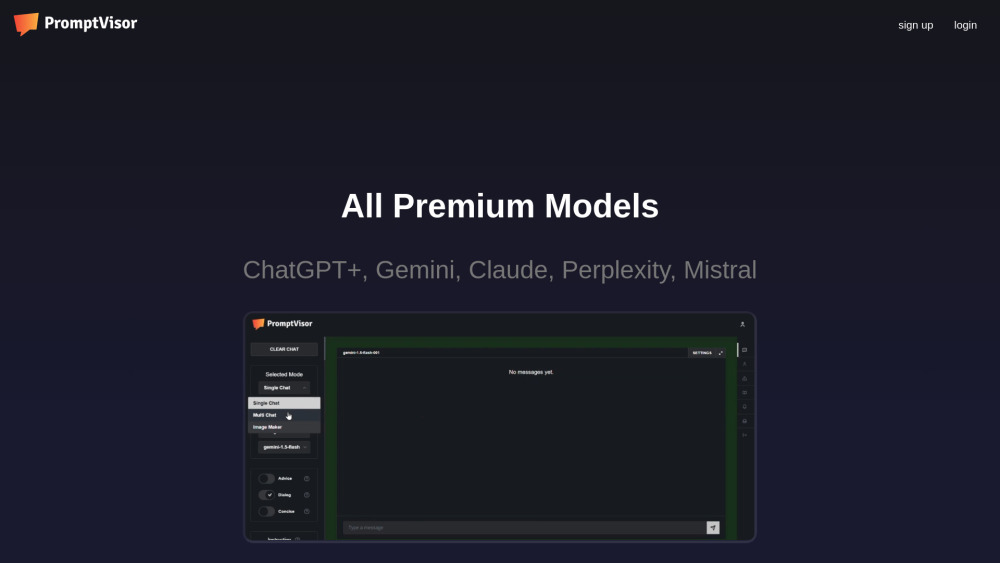 PromptVisor : Dynamic Chatbot for AI, Multi-Model Support, Features