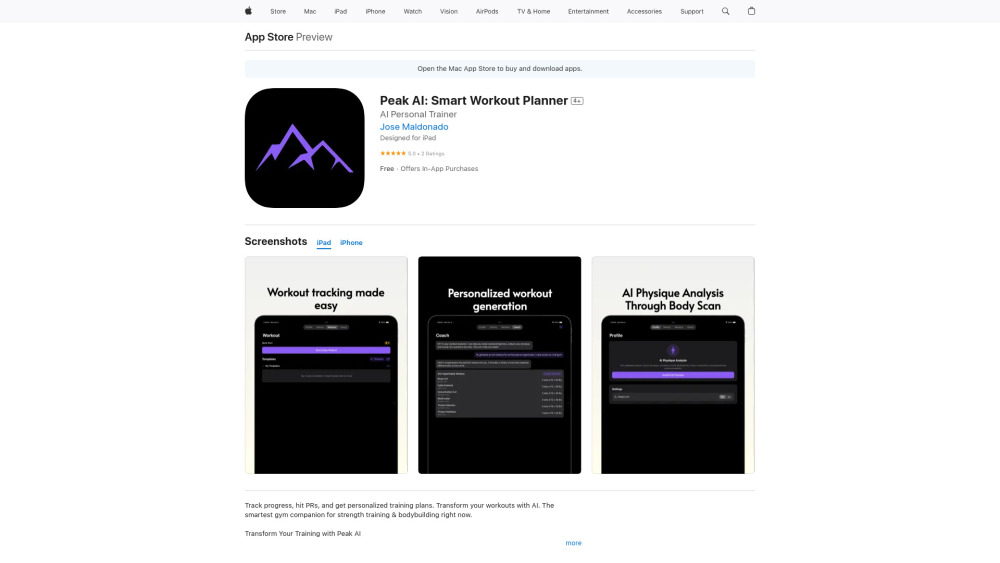 Peak AI : Personalized Workouts, Tracking, Pricing, Reviews, Features