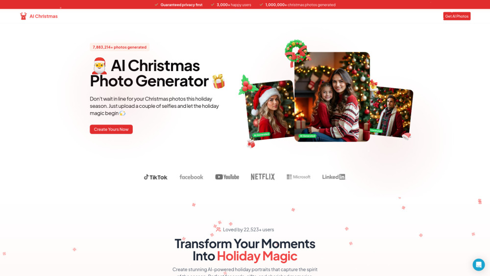 AI Christmas Photo Generator : Magic Use Cases, Pricing, Reviews