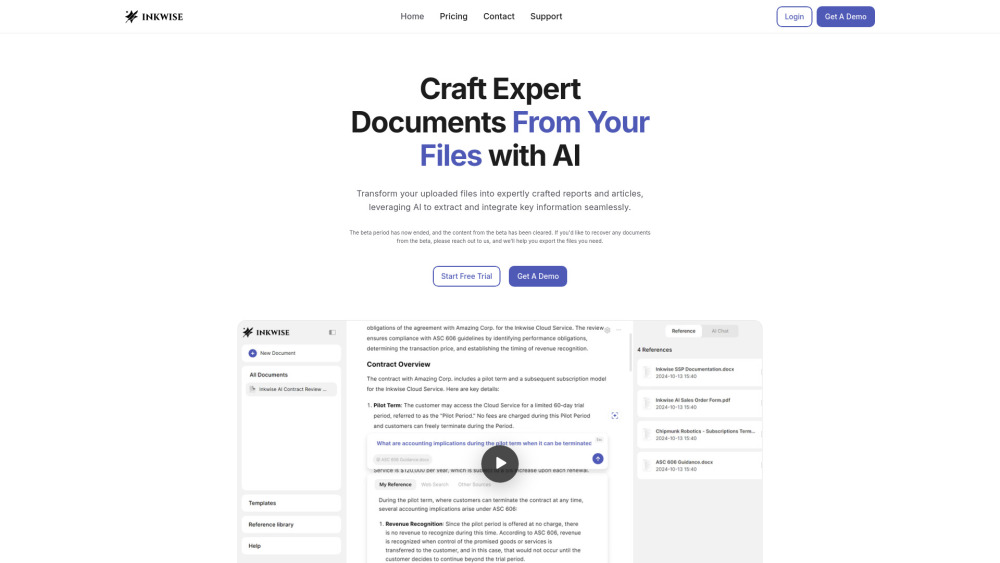 Inkwise AI: Transform Files into Polished Documents Effortlessly