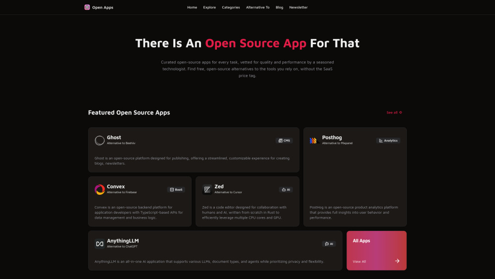 Open Source App Directory: Use Cases, Pricing, Reviews