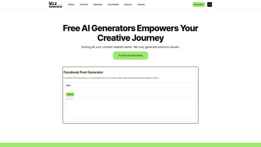 WizGenerator: AI Content Tools, Use Cases, Pricing, Reviews