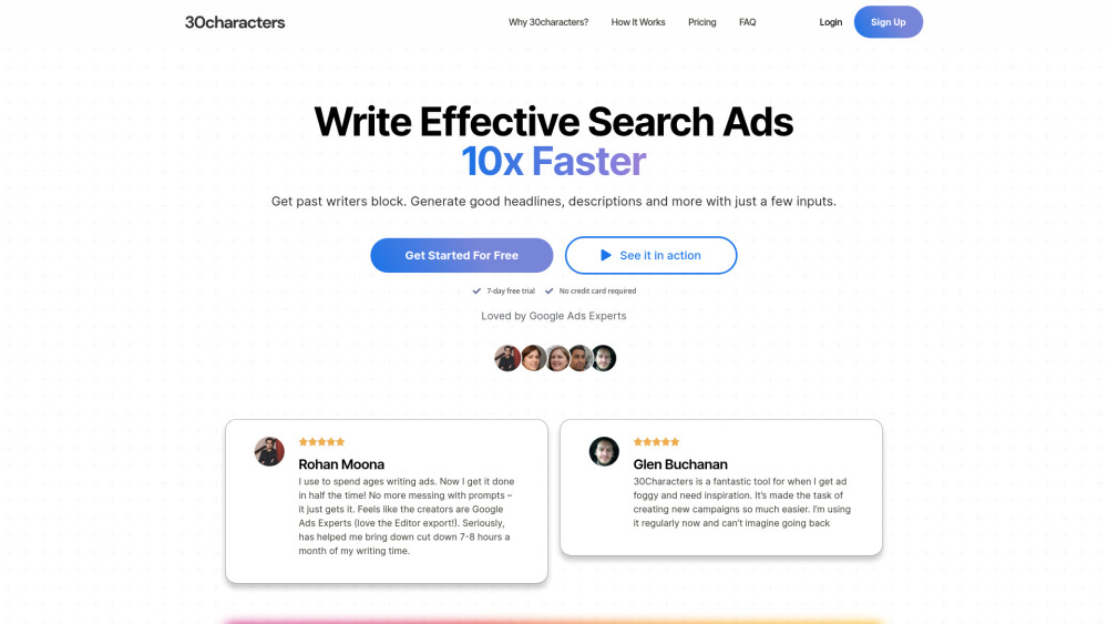 30characters: AI-Powered Search Ads, A/B Testing, Real-Time Analytics