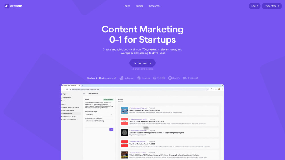 Arcane: AI Workflow Automation for Marketers | Streamline Tasks, Boost Efficiency, Smart Solutions