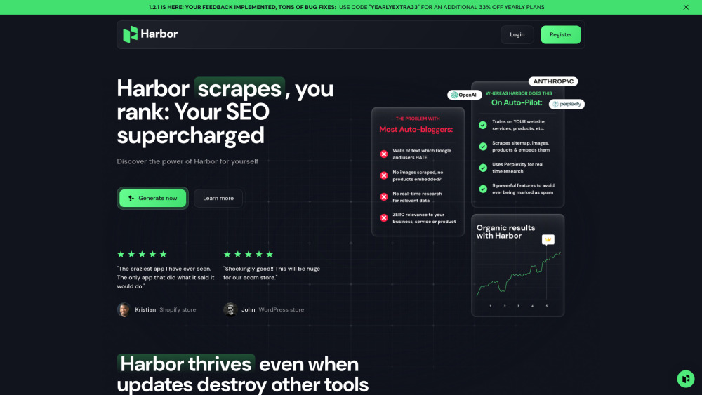 Harbor AI SEO Content Generator: Fast Article Creation, Pricing, Reviews, Features, Alternatives