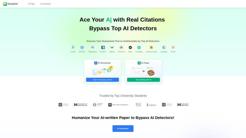 EssayGet: AI Content Detection, Humanization & Expert Writing EssayGet: AI Content Detection, Humanization & Expert Writing