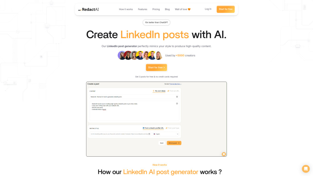 RedactAI: Personalized LinkedIn Posts, Use Cases, Pricing, Reviews, Features, Alternatives