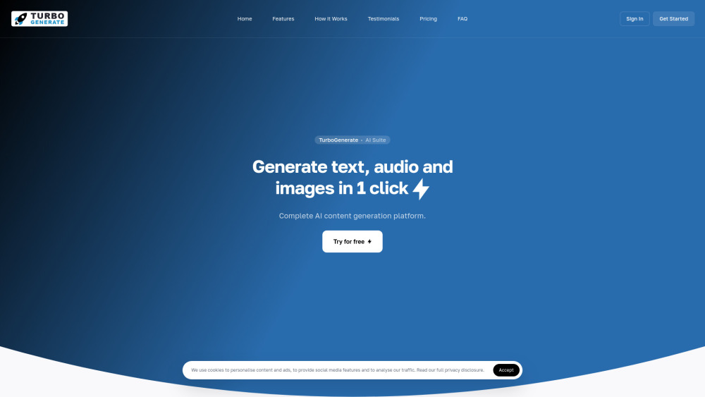 TurboGenerate: AI Content Creation for Text, Audio & Images