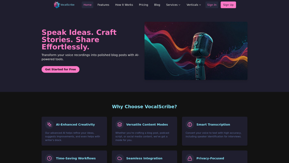 VocalScribe: AI Voice-to-Blog Tool – Use Cases, Pricing, Reviews VocalScribe: AI Voice-to-Blog Tool – Use Cases, Pricing, Reviews