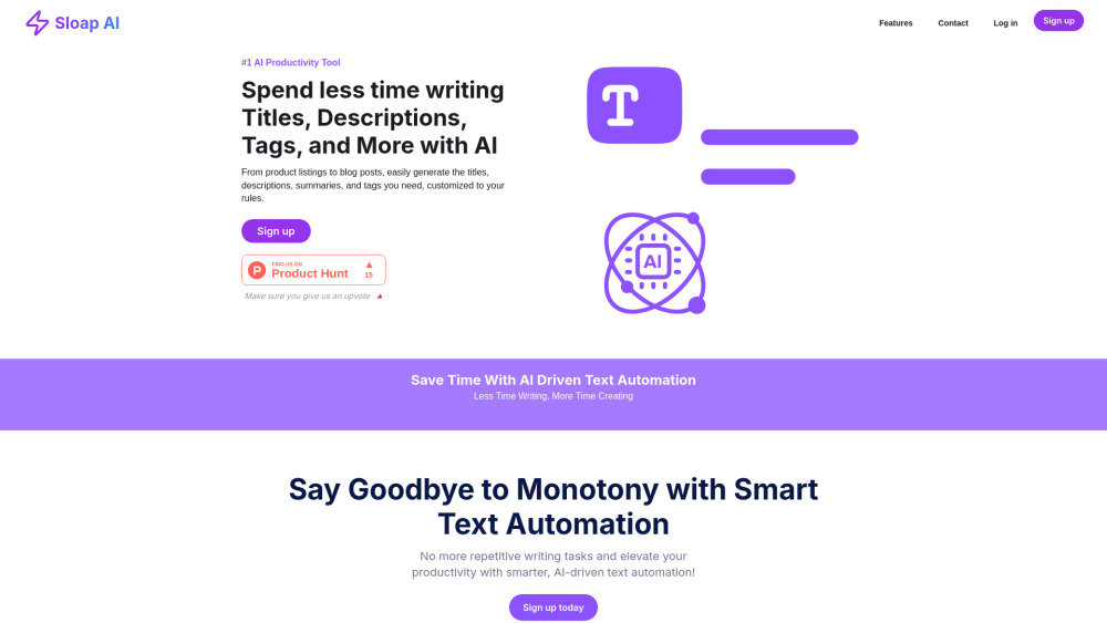 Sloap: AI-Powered SEO Tool for Titles, Descriptions & Tags Sloap: AI-Powered SEO Tool for Titles, Descriptions & Tags