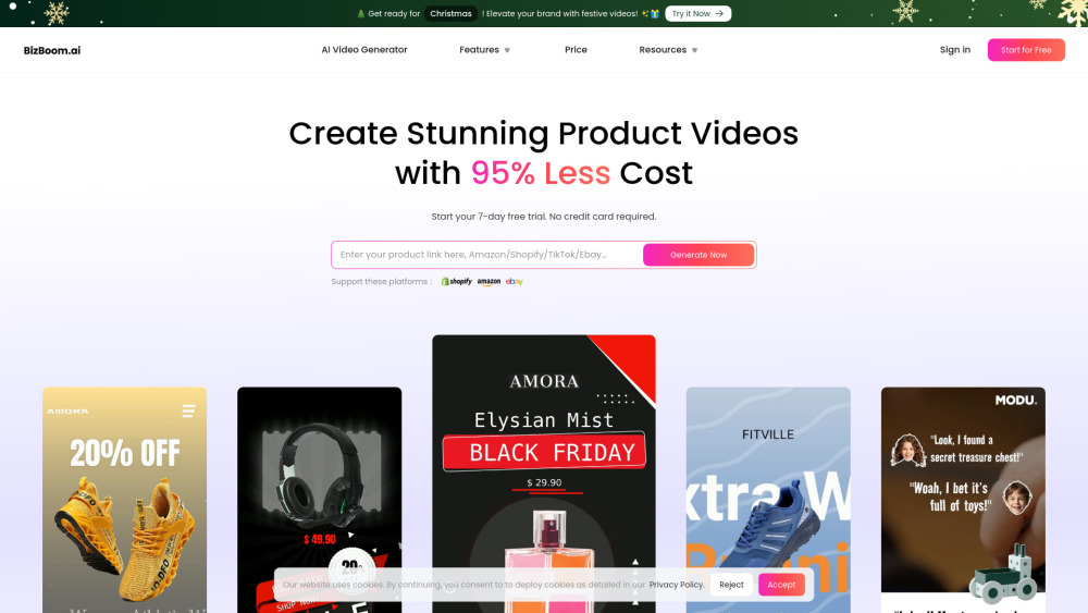 BizBoom.ai : Transform URLs to Videos, Pricing, Reviews, Features