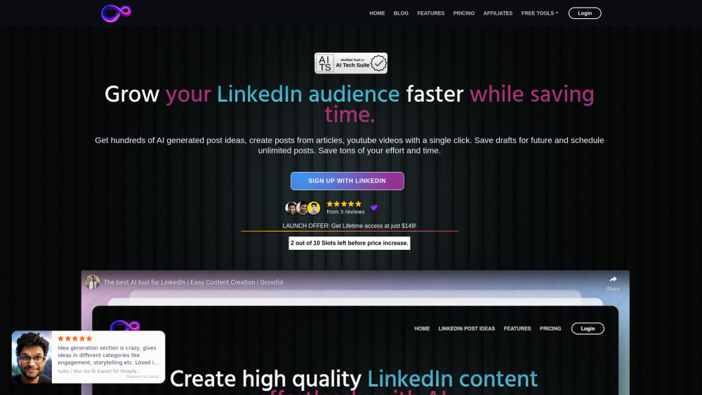 Growfol: AI Content Creation, Scheduling, Analytics, Automation Growfol: AI Content Creation, Scheduling, Analytics, Automation