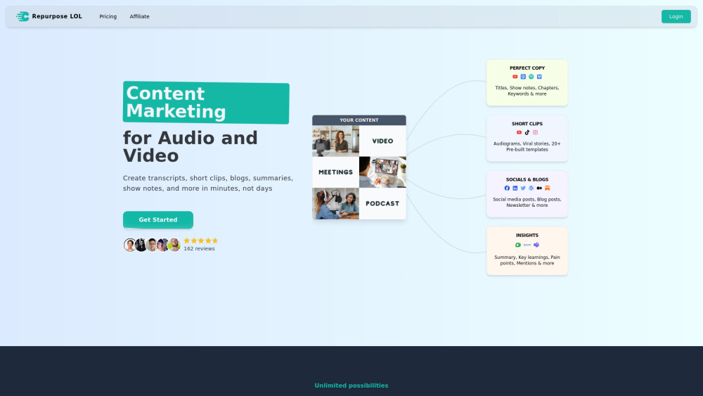 Repurpose LOL : Transcripts, Clips, Social Posts, Pricing, Reviews Repurpose LOL : Transcripts, Clips, Social Posts, Pricing, Reviews