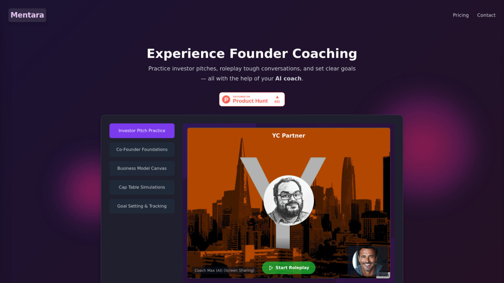 Mentara: AI Coaching for Pitch Practice & Communication Skills